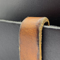 Stoere zwarte riem met gewassen vintage leer