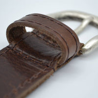 35mm bruine gestikte italiaans volnerf lederen riem