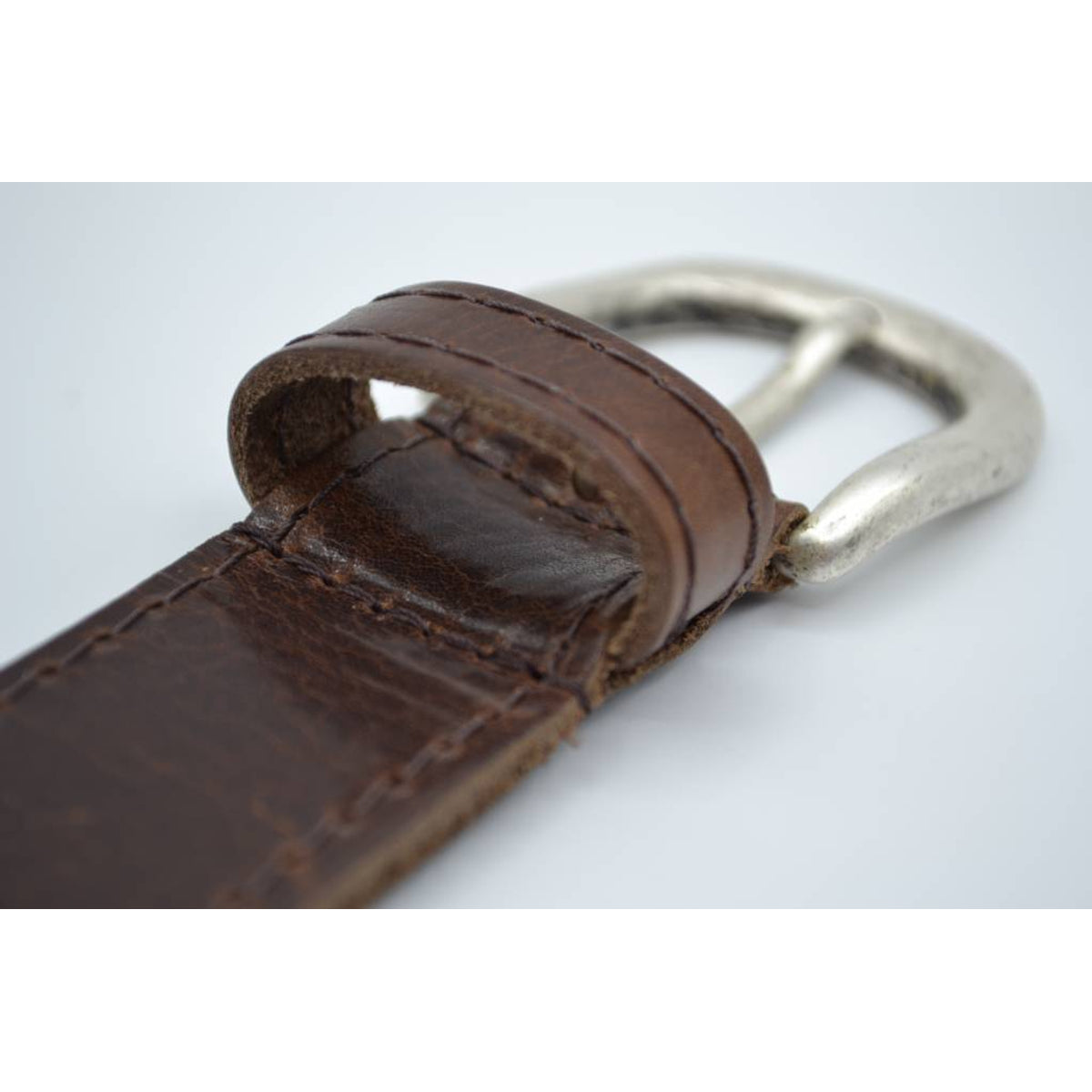 35mm bruine gestikte italiaans volnerf lederen riem