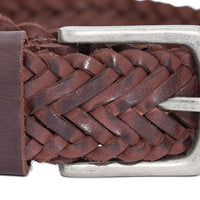 Bruine gevlochten riem  
