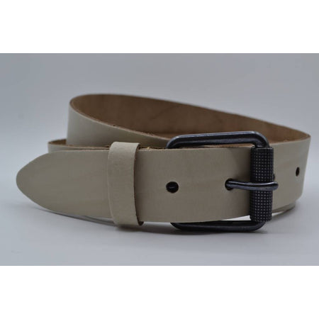 split lederen 40mm ecru casual riem