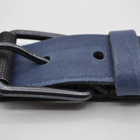 split lederen 40mm blauwe casual riem