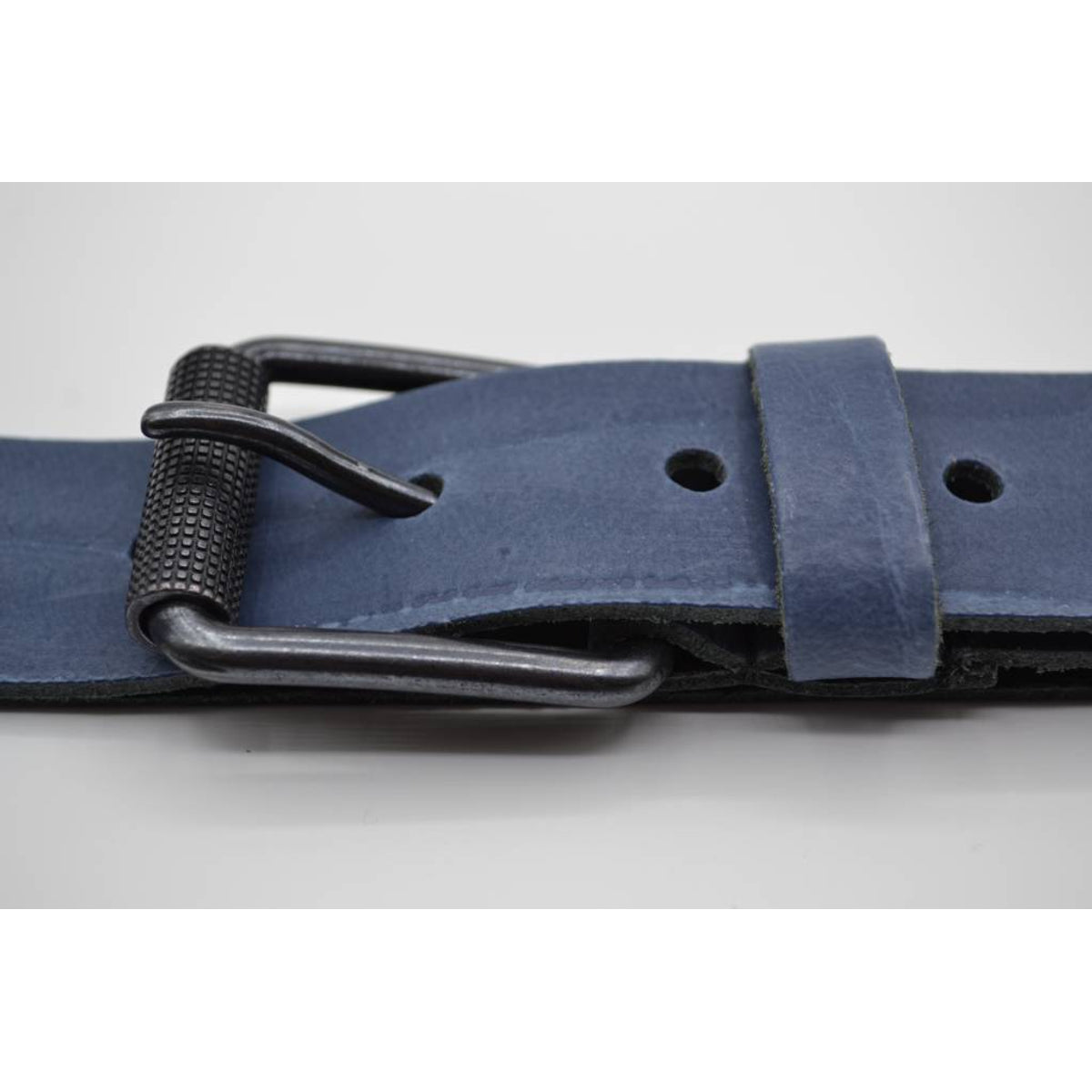 split lederen 40mm blauwe casual riem