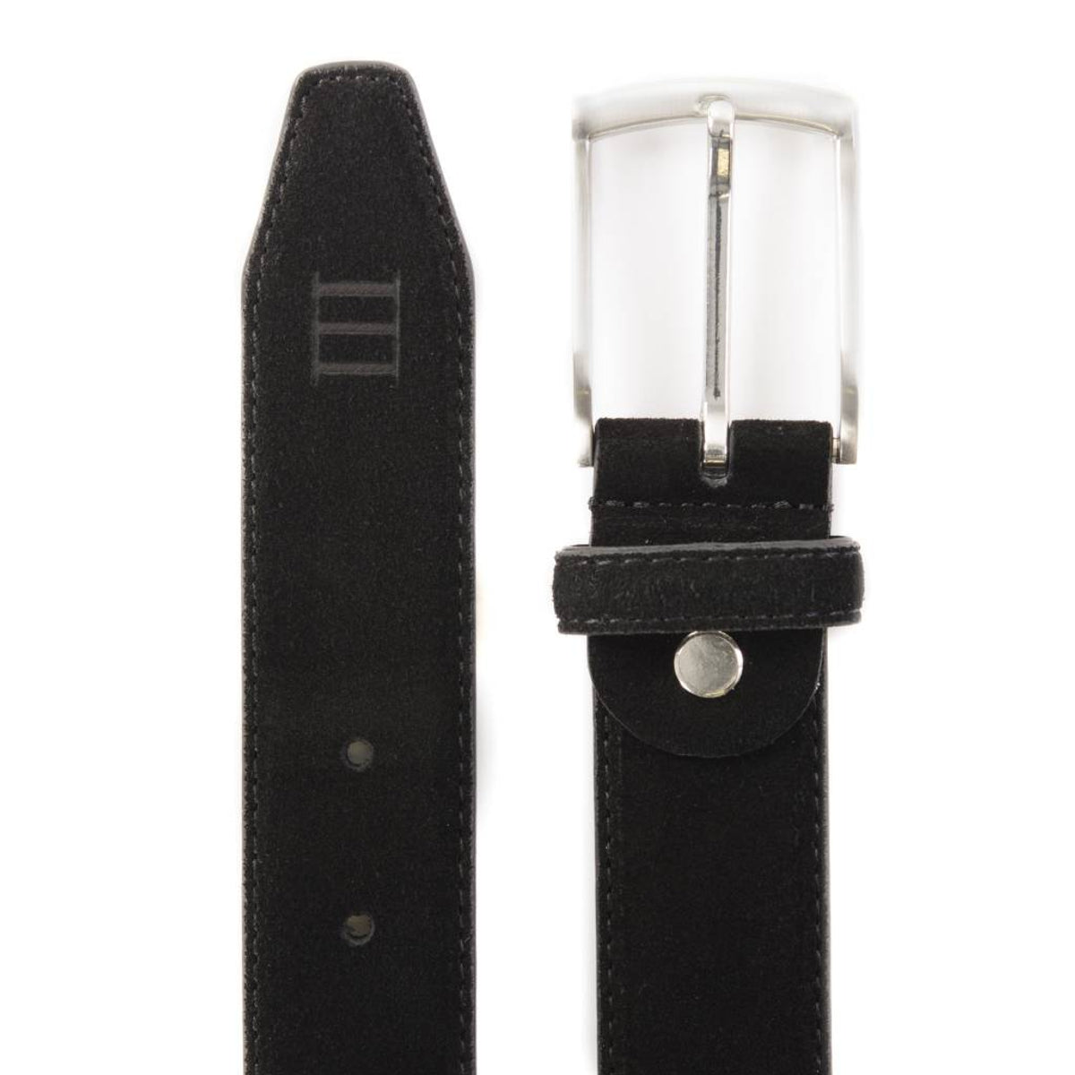 zwarte 35mm brede suede lederen riem