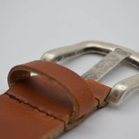 split lederen 40mm cognac casual perforatie riem 