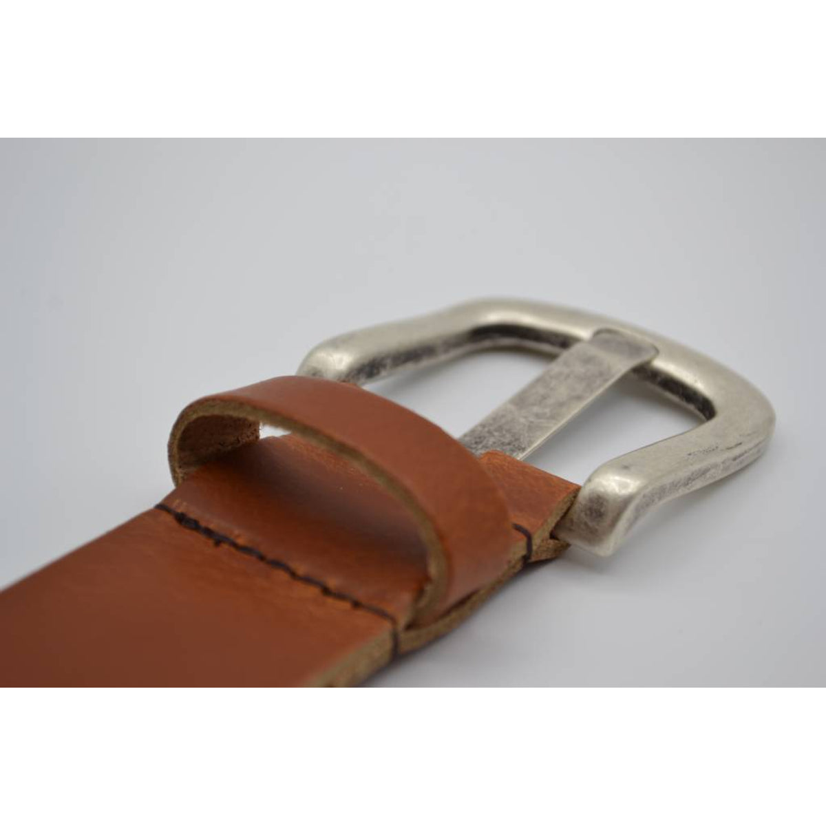 split lederen 40mm cognac casual perforatie riem 