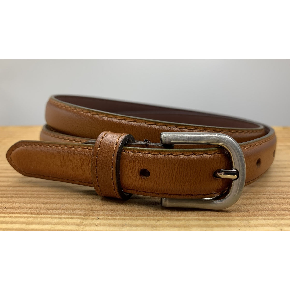 Nette cognac 2cm brede damesriem