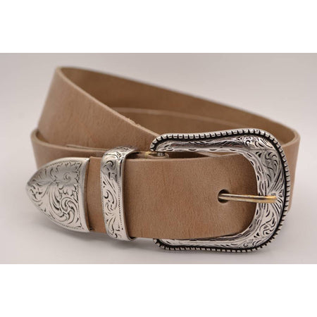 4cm western taupe volnerf lederen riem 