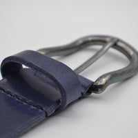 Blauwe extra lange herenriem 