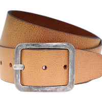 Cognac 5cm brede riem met zwarte gesp