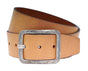 Cognac 5cm brede riem met zwarte gesp