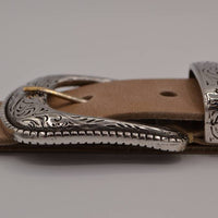 4cm western taupe volnerf lederen riem 