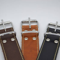Hondenhalsband 50cm cognac echt Italiaans leer 
