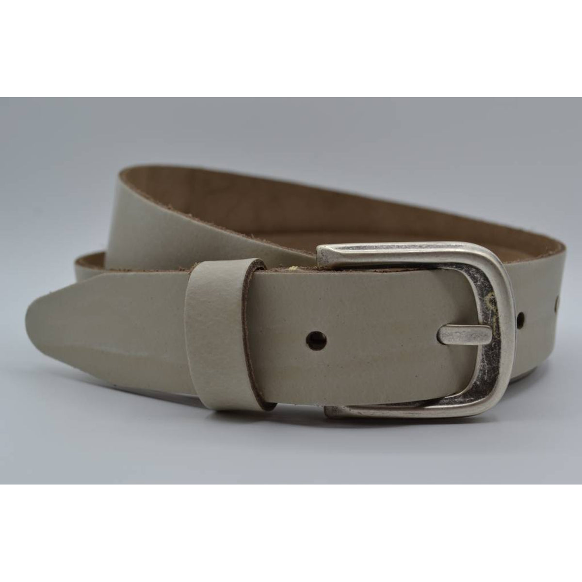 split lederen 35 mm ecru casual riem 