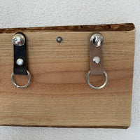 Sleutelplank inclusief 4 echt lederen sleutelhangers