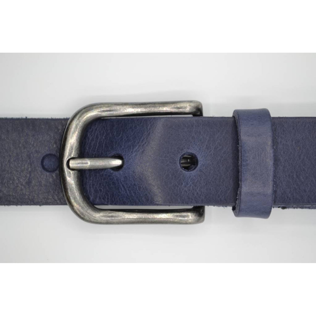 blauwe italiaans volnerf lederen casual riem