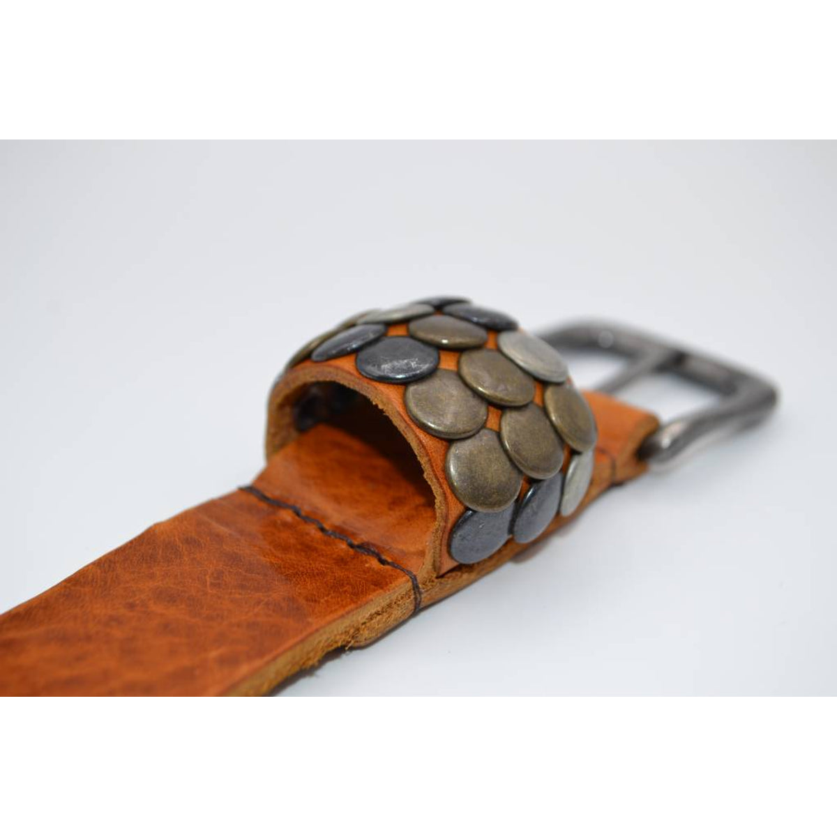 3cm cognac studriem van Italiaans volnerf leer