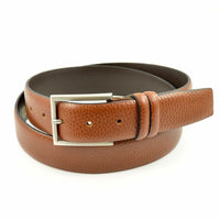 Cognac nette herenriem met patroon