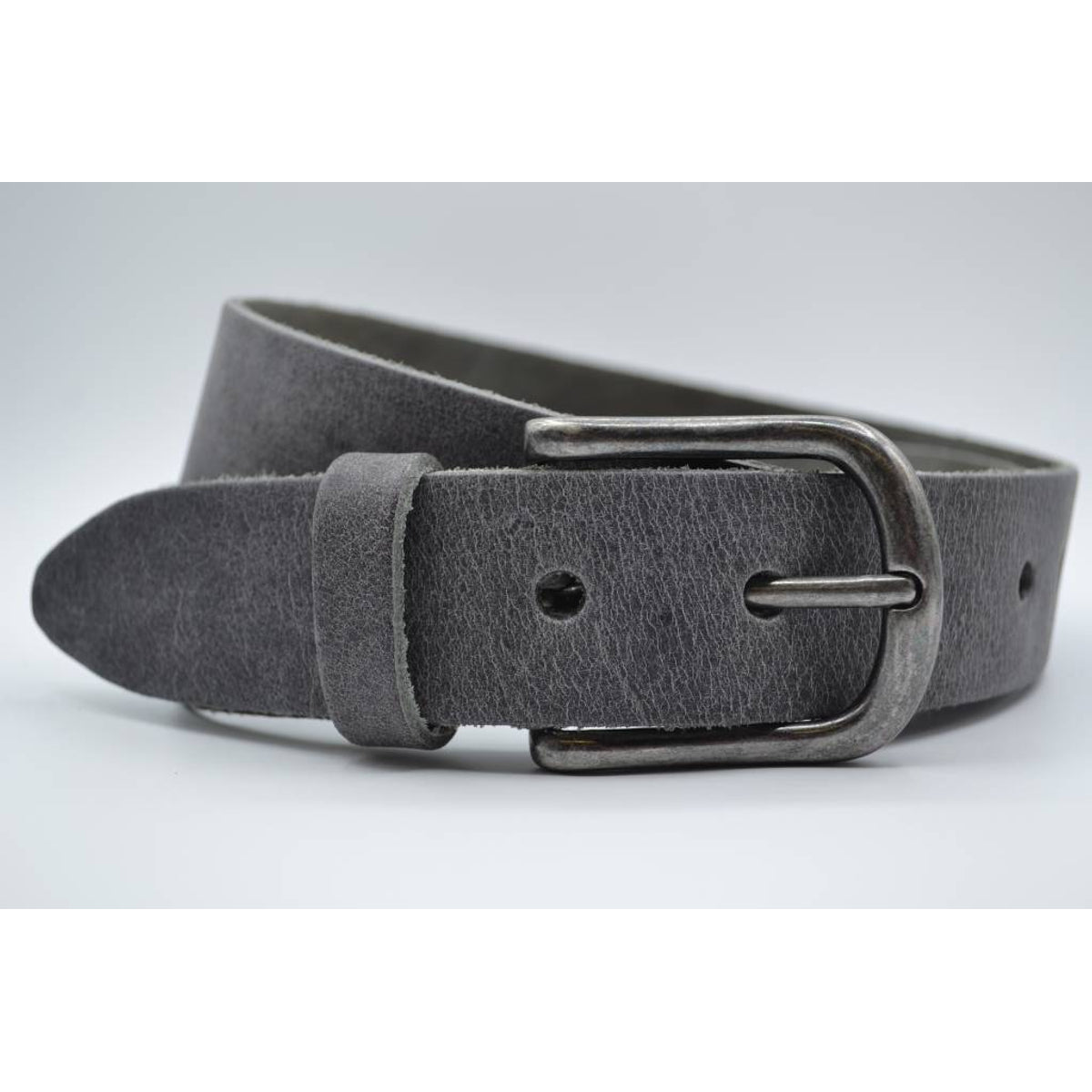 grijze italiaans volnerf lederen casual riem