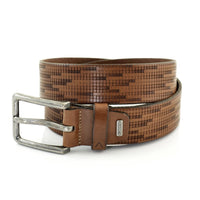 Cognac 35mm brede nette Alberto riem. 