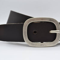 4cm donker bruine split lederen riem.