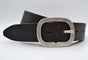 4cm donker bruine split lederen riem.
