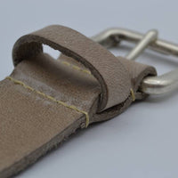 4cm triple dot gelaserde taupe volnerf lederen riem
