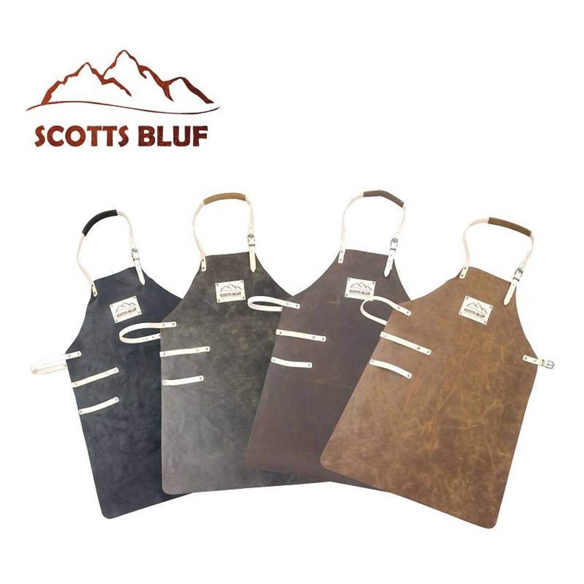 BBQ Schort Scottsbluf zwart/tan used look