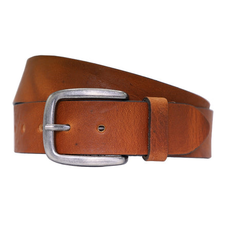 4cm brede cognac riem van Italiaans nerf leer .