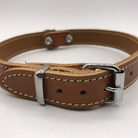 Hondenhalsband 45cm cognac echt Italiaans leer 