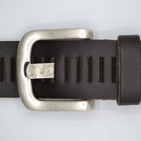 split lederen 40mm donker bruine casual perforatie riem