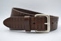 4cm triple dot gelaserde bruine volnerf lederen riem