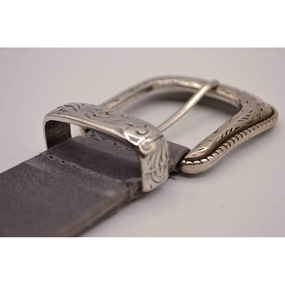 4cm western grijze volnerf lederen riem