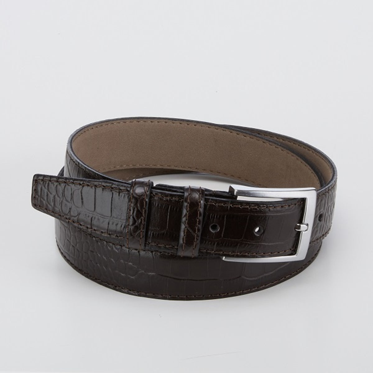 Nette bruine riem met krokodillenprint.