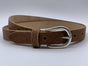 smalle cognac damesriem met slangen print