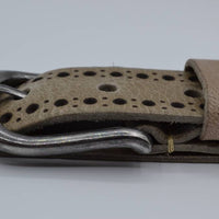 4cm taupe diep gelaserde volnerf riem