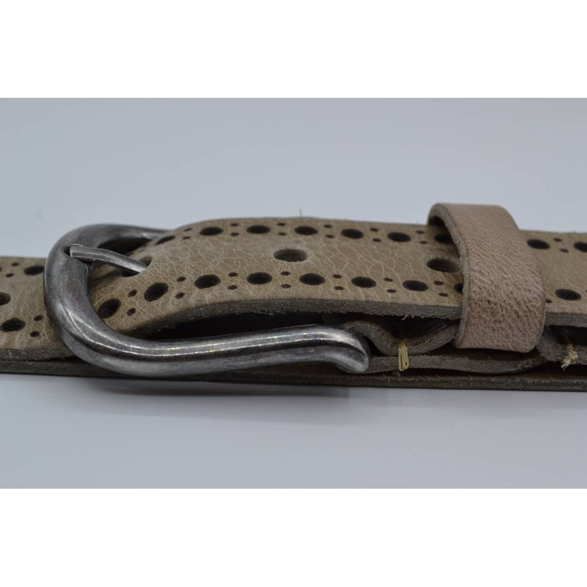 4cm taupe diep gelaserde volnerf riem