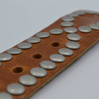 4cm cognac volle studriem van Italiaans volnerf leer