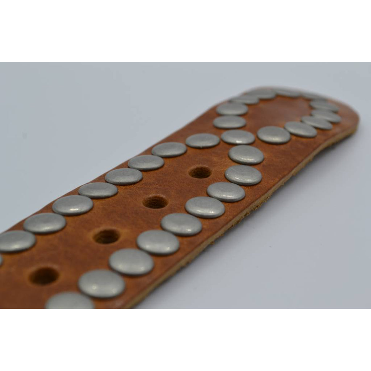 4cm cognac volle studriem van Italiaans volnerf leer