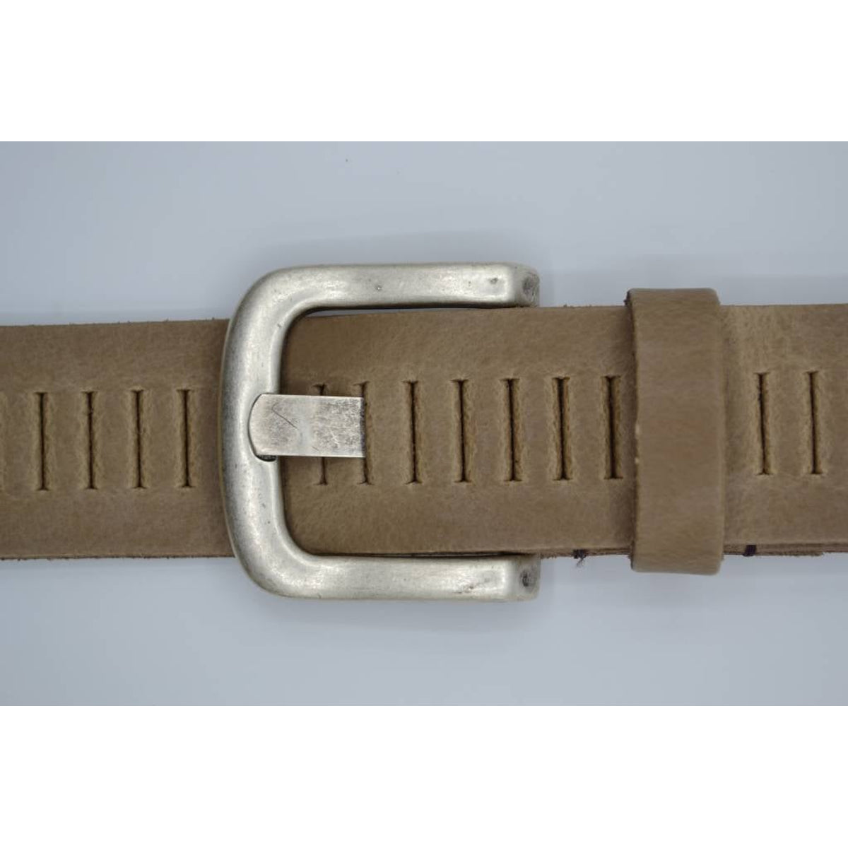 split lederen 40mm taupe casual perforatie riem