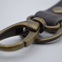 Sleutelhanger Brons met grijs Leer 