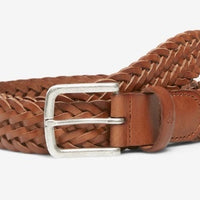 Cognac gevlochten riem 