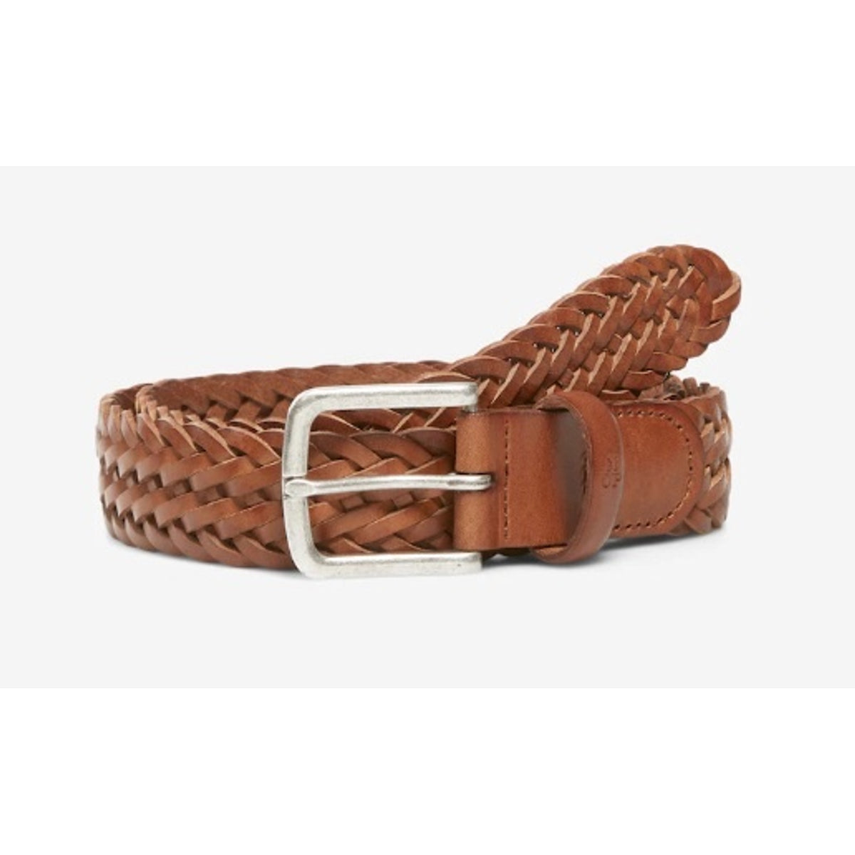 Cognac gevlochten riem 