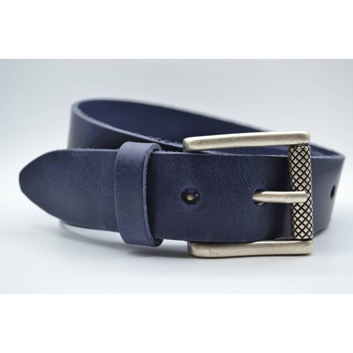 blauwe italiaans volnerf lederen casual riem 