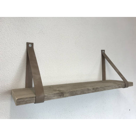Leren Plankdragers taupe inclusief plank