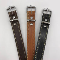 Hondenhalsband 40cm bruin echt Italiaans leer