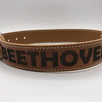 Hondenhalsband 55cm cognac echt Italiaans leer