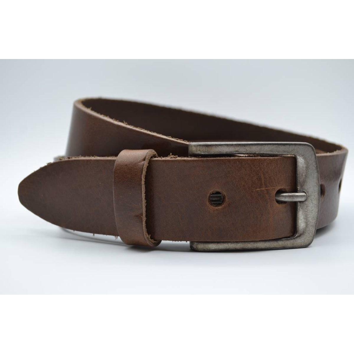 Bruine italiaans volnerf lederen casual riem   