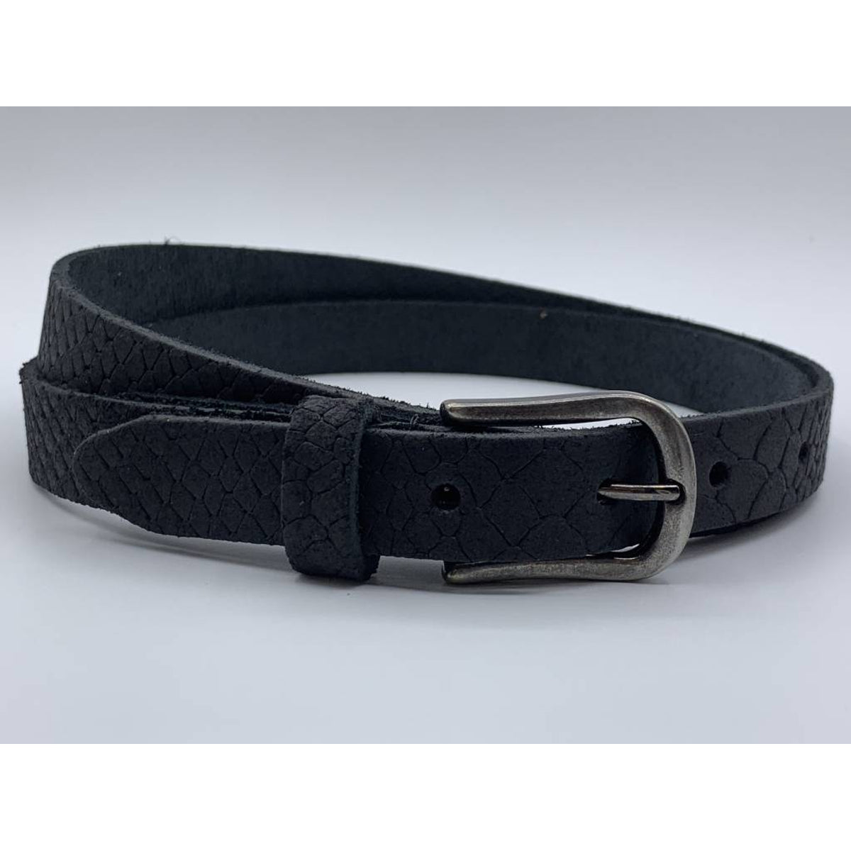 2cm brede damesriem met zwarte slangenprint