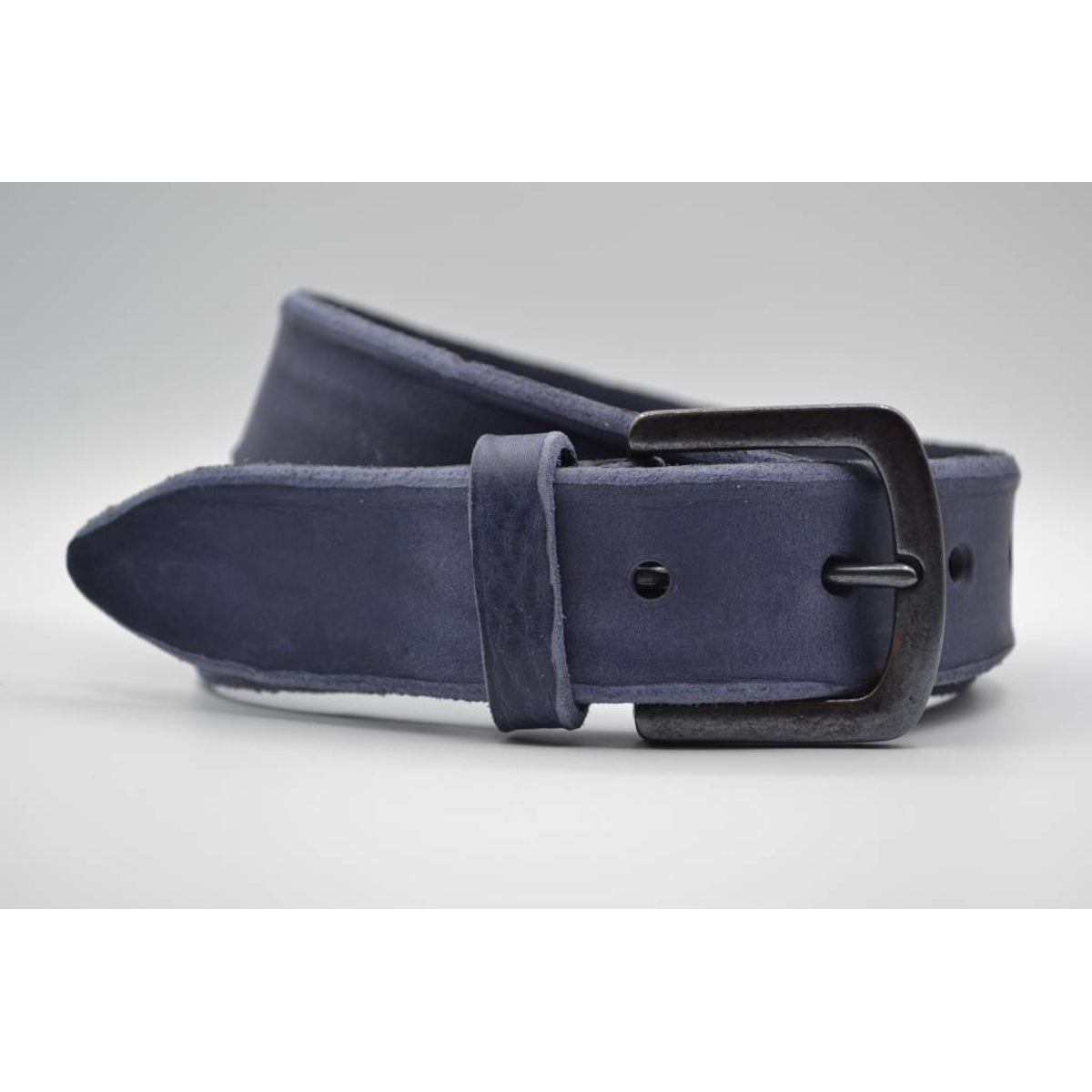 blauwe italiaans lederen casual riem